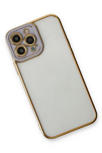 Mey İthalat®  iPhone 13 Pro Max Kılıf Liva Lens Silikon - Lila