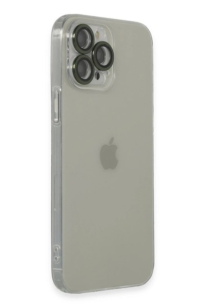 Mey İthalat®  iPhone 13 Pro Max Kılıf Luko Lens Silikon - Yeşil