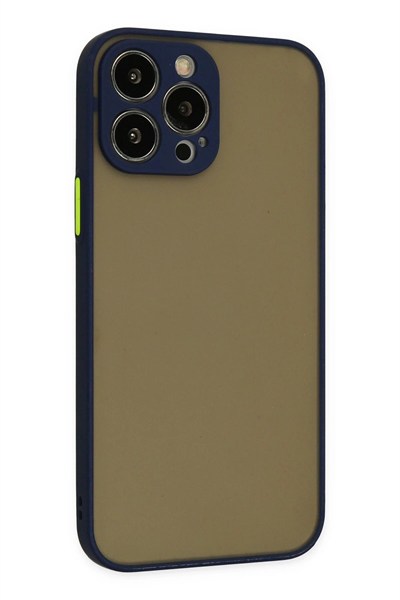 Mey İthalat®  iPhone 13 Pro Max Kılıf Montreal Silikon Kapak - Lacivert