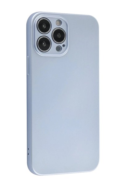 Mey İthalat®  iPhone 13 Pro Max Kılıf Nano içi Kadife Silikon - Sky Blue