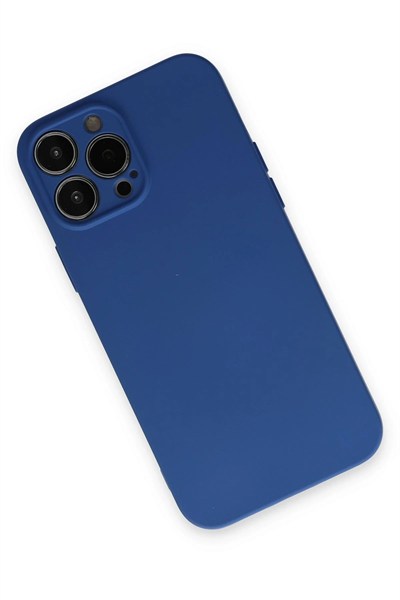 Mey İthalat®  iPhone 13 Pro Max Kılıf Nano içi Kadife Silikon - Lacivert