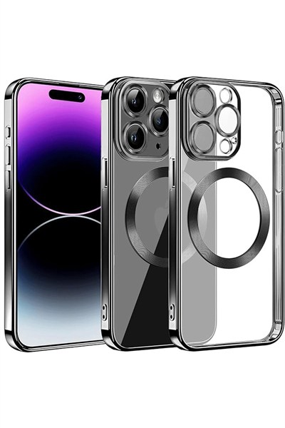 Mey İthalat®  iPhone 13 Pro Max Kılıf Slot Silikon - Siyah