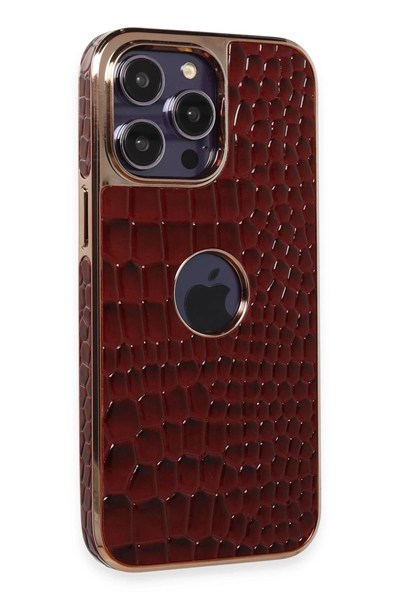 Mey İthalat®  iPhone 13 Pro Max Kılıf Snake Kapak - Bordo
