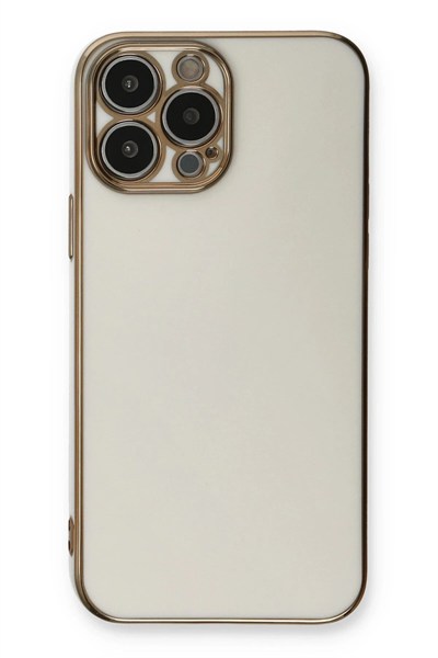 Mey İthalat®  iPhone 13 Pro Max Kılıf Volet Silikon - Beyaz