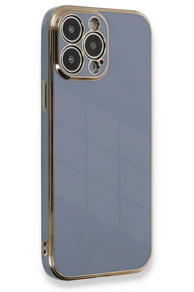 Mey İthalat®  iPhone 13 Pro Max Kılıf Volet Silikon - Mavi