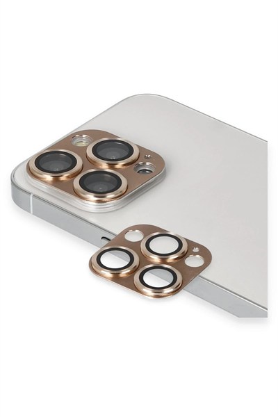 Mey İthalat®  iPhone 13 Pro Max Pers Alüminyum Kamera Lens - Gold