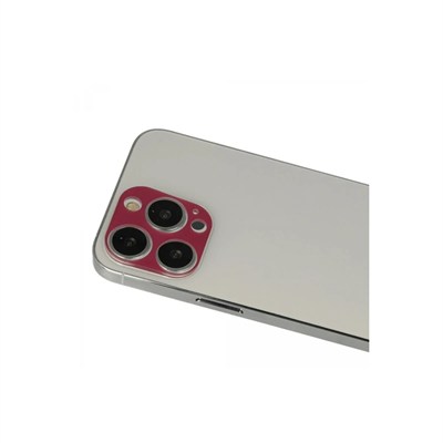 Mey İthalat®  iPhone 13 Pro Max Rainbow Kamera Lens Koruma Cam - Koyu Kırmızı