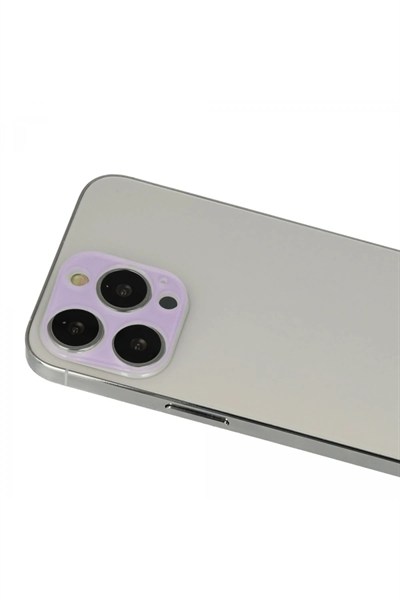 Mey İthalat®  iPhone 13 Pro Max Rainbow Kamera Lens Koruma Cam - Mor