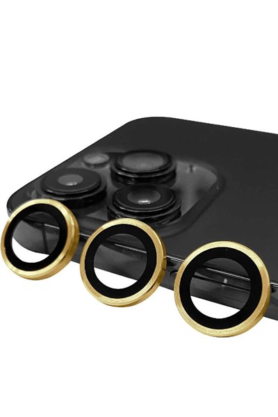 Mey İthalat®  iPhone 13 Pro Max Raze Metal Kamera Lens - Gold