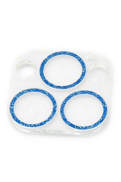 Mey İthalat®  iPhone 13 Pro Max Shine Kamera Lens Koruma Cam - Mavi