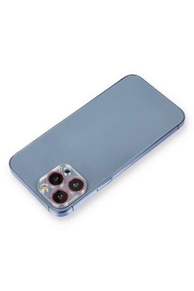 Mey İthalat®  iPhone 13 Pro Shine Kamera Lens Koruma Cam - Pembe