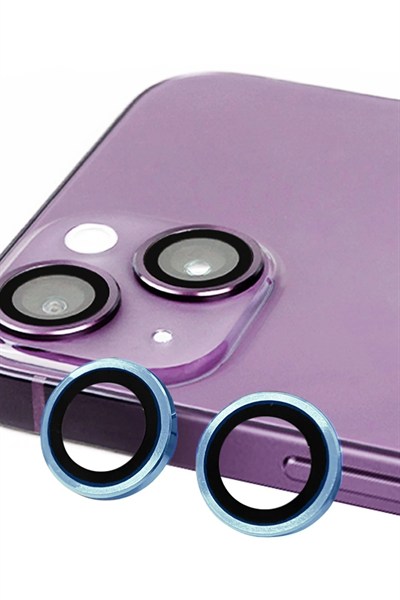 Mey İthalat®  iPhone 13 Raze Metal Kamera Lens - Mavi