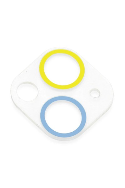 Mey İthalat®  iPhone 13 Renkli Kamera Lens Koruma Cam - Sarı-Mavi