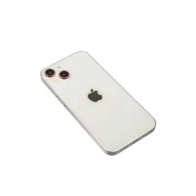 Mey İthalat®  iPhone 14 Diamond Kamera Lens - Kırmızı