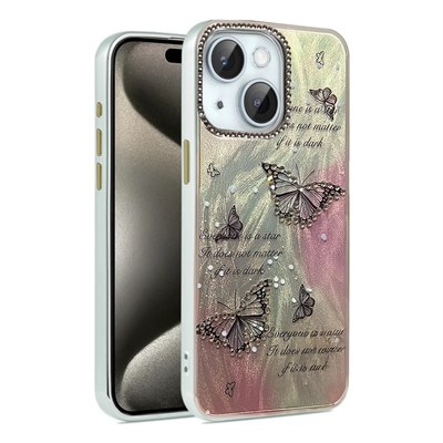 Mey İthalat®  iPhone 14 Kılıf Blade Aynalı Desenli Kapak - Desen 6