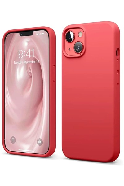 Mey İthalat®  iPhone 14 Kılıf First Silikon - Kırmızı
