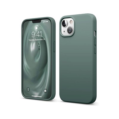 Mey İthalat®  iPhone 14 Kılıf First Silikon - Koyu Yeşil