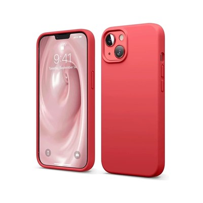 Mey İthalat®  iPhone 14 Kılıf First Silikon - Kırmızı