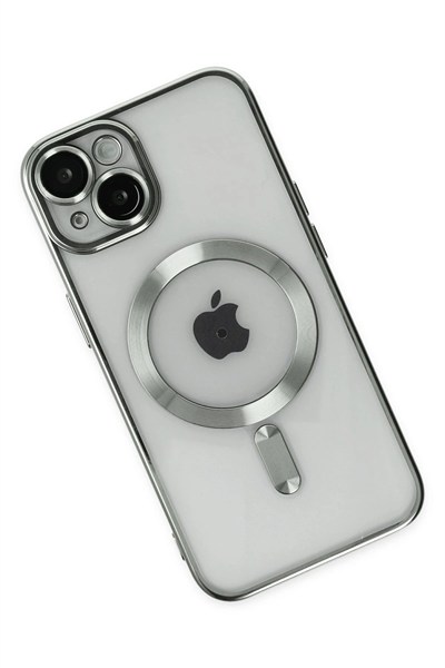 Mey İthalat®  iPhone 14 Kılıf Kross Magneticsafe Kapak - Gümüş