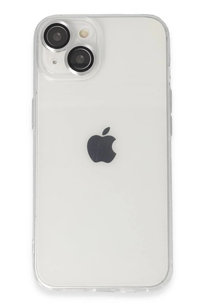 Mey İthalat®  iPhone 14 Kılıf Luko Lens Silikon - Gümüş