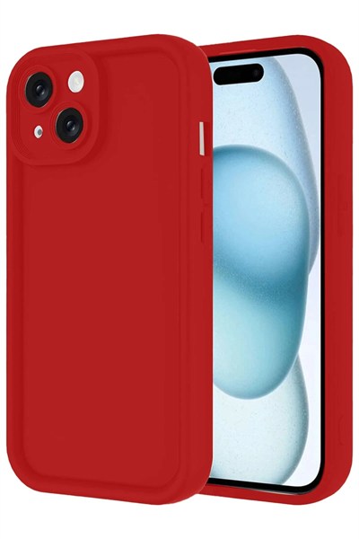 Mey İthalat®  iPhone 14 Kılıf Viera Silikon - Kırmızı