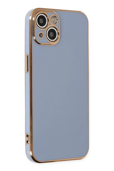 Mey İthalat®  iPhone 14 Kılıf Volet Silikon - Mavi