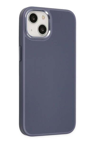 Mey İthalat®  iPhone 14 Plus Kılıf Asya Deri Silikon - Mor