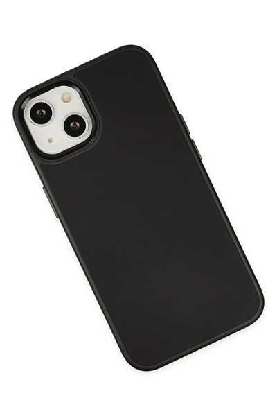 Mey İthalat®  iPhone 14 Plus Kılıf Asya Deri Silikon - Siyah