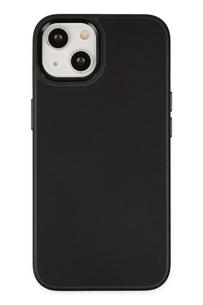 Mey İthalat®  iPhone 14 Plus Kılıf Asya Deri Silikon - Siyah