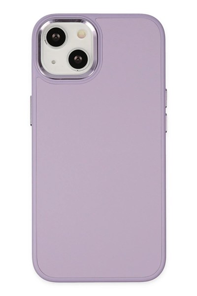 Mey İthalat®  iPhone 14 Plus Kılıf Asya Deri Silikon - Lila