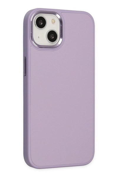 Mey İthalat®  iPhone 14 Plus Kılıf Asya Deri Silikon - Lila