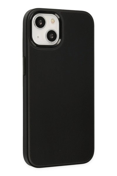 Mey İthalat®  iPhone 14 Plus Kılıf Asya Deri Silikon - Siyah