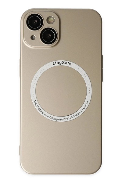 Mey İthalat®  iPhone 14 Plus Kılıf Jack Magneticsafe Lens Silikon - Gold