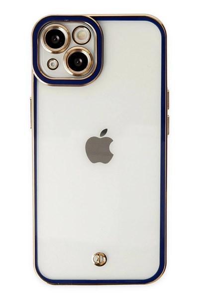 Mey İthalat®  iPhone 14 Plus Kılıf Liva Lens Silikon - Mavi