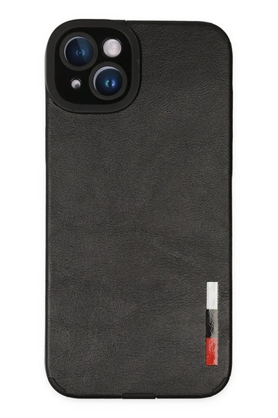 Mey İthalat®  iPhone 14 Plus Kılıf Loop Deri Silikon - Siyah