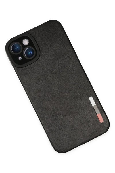 Mey İthalat®  iPhone 14 Plus Kılıf Loop Deri Silikon - Siyah
