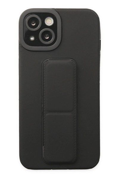 Mey İthalat®  iPhone 14 Plus Kılıf Mega Standlı Silikon - Siyah