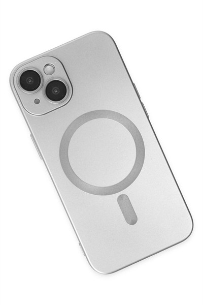 Mey İthalat®  iPhone 14 Plus Kılıf Moshi Lens Magneticsafe Silikon - Gümüş