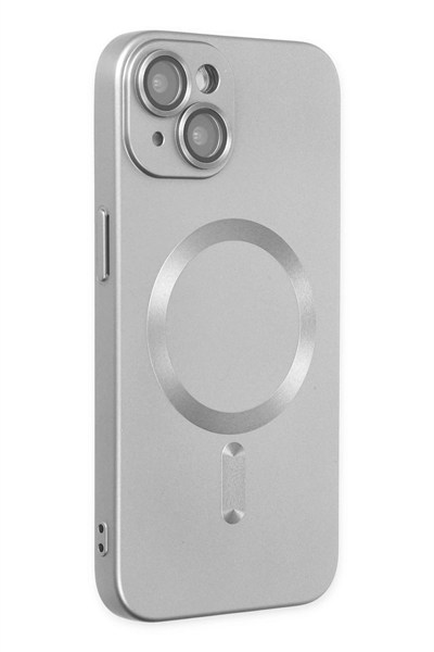 Mey İthalat®  iPhone 14 Plus Kılıf Moshi Lens Magneticsafe Silikon - Gümüş