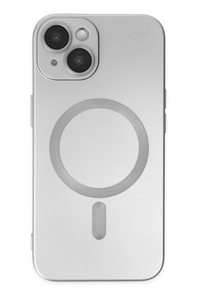Mey İthalat®  iPhone 14 Plus Kılıf Moshi Lens Magneticsafe Silikon - Gümüş
