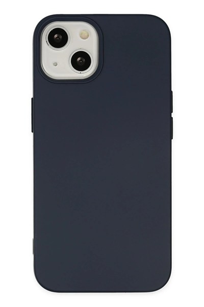 Mey İthalat®  iPhone 14 Plus Kılıf Nano içi Kadife Silikon - Lacivert