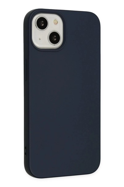 Mey İthalat®  iPhone 14 Plus Kılıf Nano içi Kadife Silikon - Lacivert