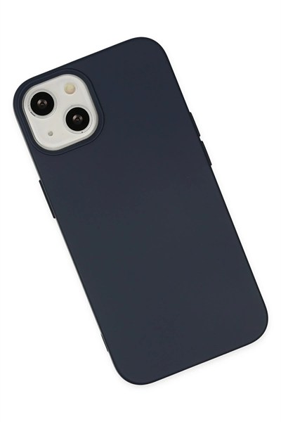 Mey İthalat®  iPhone 14 Plus Kılıf Nano içi Kadife Silikon - Lacivert