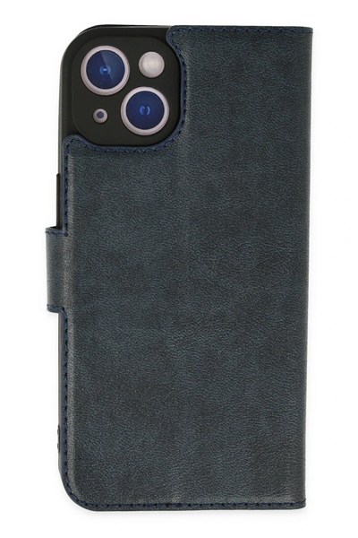 Mey İthalat®  iPhone 14 Plus Kılıf Trend S Plus Kapaklı Kılıf - Lacivert
