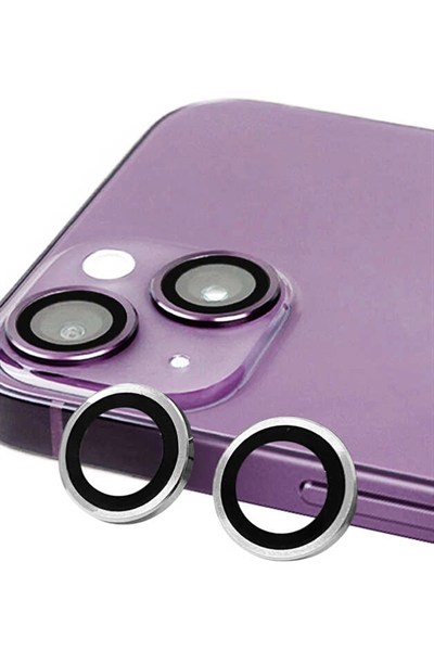 Mey İthalat®  iPhone 14 Plus Raze Metal Kamera Lens - Gümüş