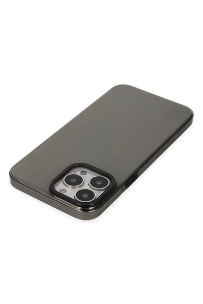 Mey İthalat®  iPhone 14 Pro Kılıf Anka PC Sert Metal Kapak - Siyah