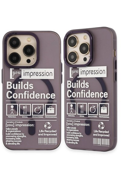 Mey İthalat®  iPhone 14 Pro Kılıf Apollo Magneticsafe Desenli Kapak - Apollo Mor - 6