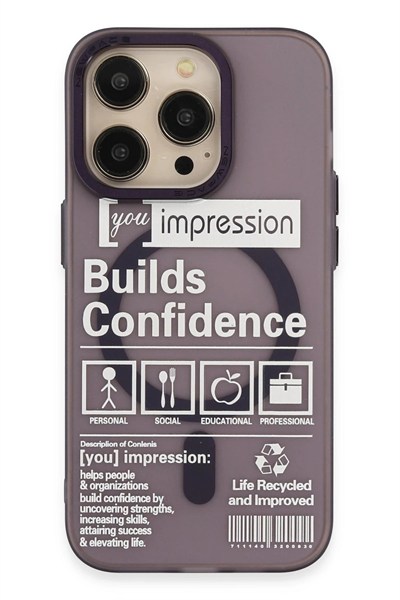 Mey İthalat®  iPhone 14 Pro Kılıf Apollo Magneticsafe Desenli Kapak - Apollo Mor - 6