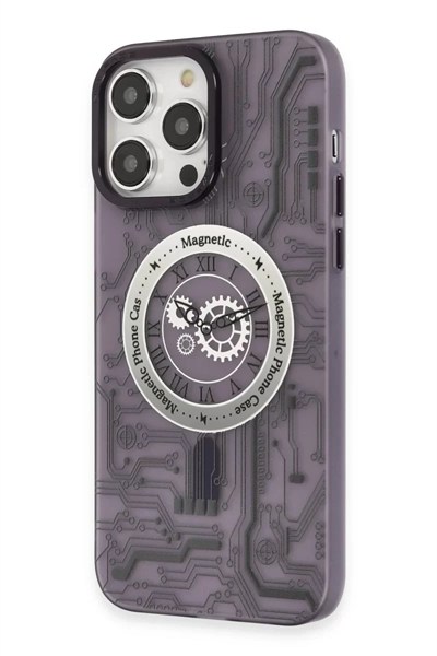 Mey İthalat®  iPhone 14 Pro Kılıf Apollo Magneticsafe Desenli Kapak - Apollo Mor - 5