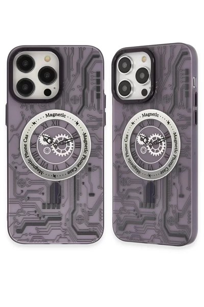 Mey İthalat®  iPhone 14 Pro Kılıf Apollo Magneticsafe Desenli Kapak - Apollo Mor - 5